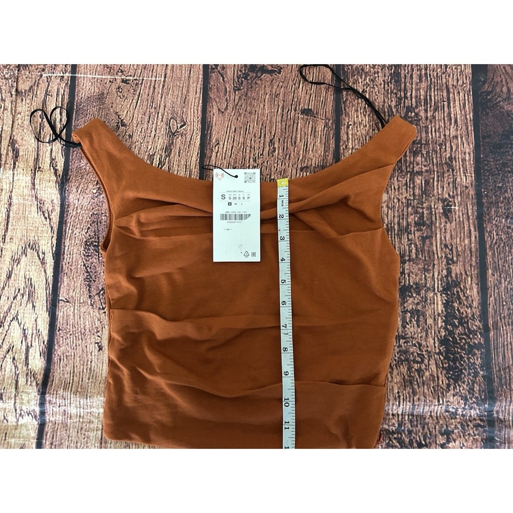 Zara Womens Draped Tank Top Small Sleeveless Flowy Casual Blouse - Picture 7 of 7